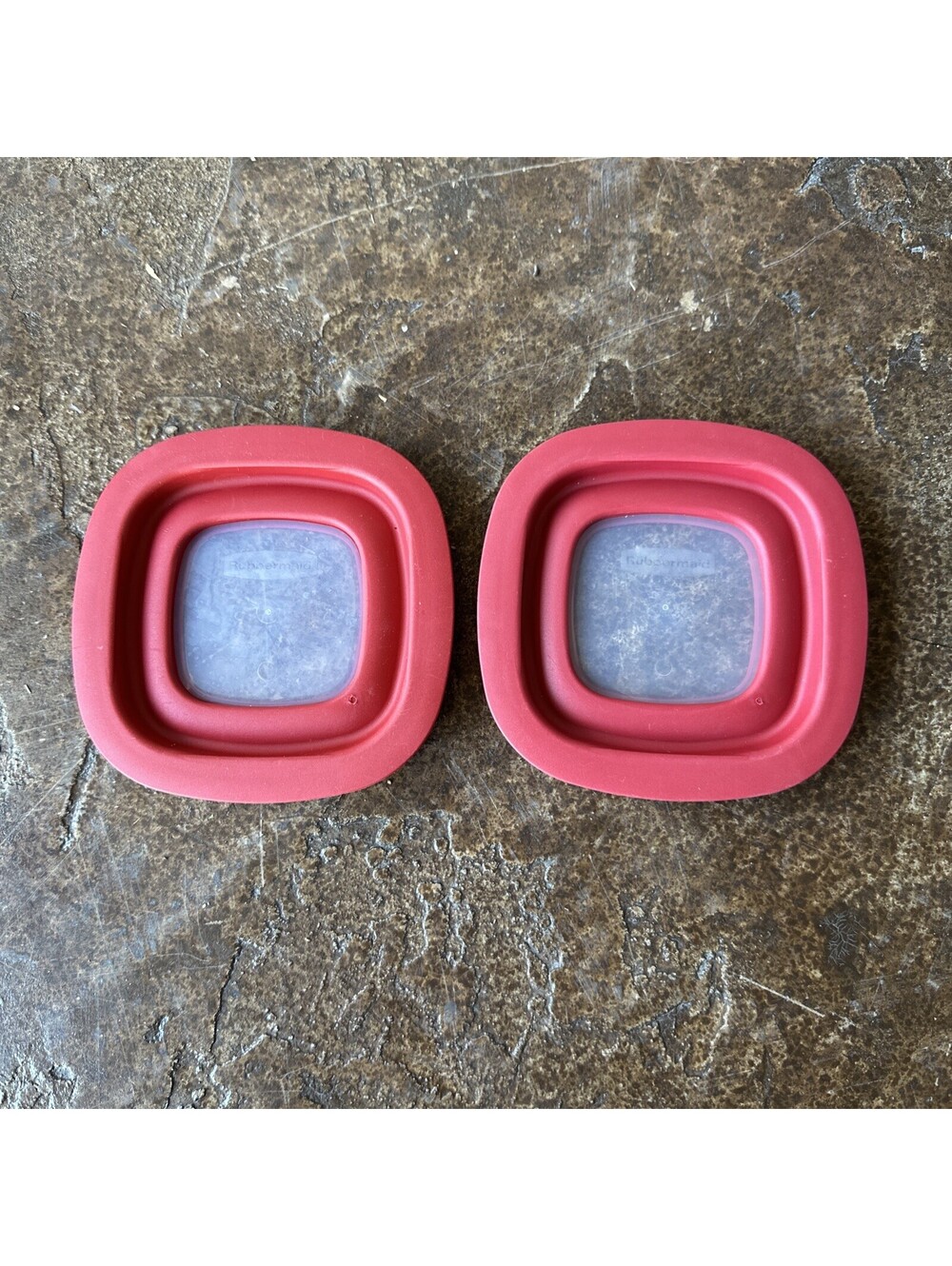 Lot Of (4) Rubbermaid 10M1M2 Red Square Replacement Window 5" - LIDS ONLY